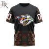 NHL Nashville Predators Custom Name Number Black History Month T-Shirt