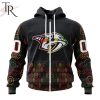NHL Nashville Predators Custom Name Number Black History Month Zip Up Hoodie