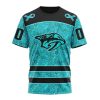 NHL Nashville Predators Custom Name Number Fight Ovarian Cancer T-Shirt
