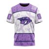 NHL Nashville Predators Custom Name Number Lavender Hockey Fights Cancer T-Shirt