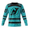 NHL New Jersey Devils Custom Name Number Fight Ovarian Cancer Sweatshirt