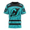 NHL New Jersey Devils Custom Name Number Fight Ovarian Cancer T-Shirt
