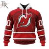 NHL New Jersey Devils Custom Name Number Valentine Gift Pullover Hoodie