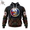 NHL New York Islanders Custom Name Number Black History Month Pullover Hoodie
