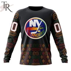NHL New York Islanders Custom Name Number Black History Month Sweatshirt