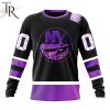 NHL New York Islanders Custom Name Number Black Hockey Fights Cancer Sweatshirt