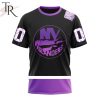 NHL New York Islanders Custom Name Number Black Hockey Fights Cancer T-Shirt