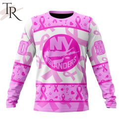 NHL New York Islanders Custom Name Number Breast Cancer Awareness Month Sweatshirt