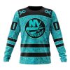 NHL New York Islanders Custom Name Number Fight Ovarian Cancer Sweatshirt