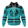 NHL New York Islanders Custom Name Number Fight Ovarian Cancer Zip Up Hoodie