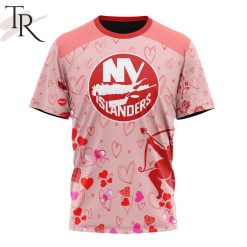 NHL New York Islanders Custom Name x2 Date Valentine T-Shirt