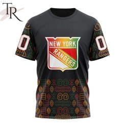 NHL New York Rangers Custom Name Number Black History Month T-Shirt