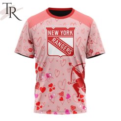 NHL New York Rangers Custom Name x2 Date Valentine T-Shirt