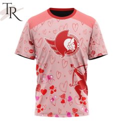 NHL Ottawa Senators Custom Name x2 Date Valentine T-Shirt