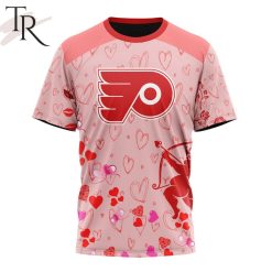 NHL Philadelphia Flyers Custom Name x2 Date Valentine T-Shirt