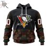NHL Pittsburgh Penguins Custom Name Number Black History Month Pullover Hoodie