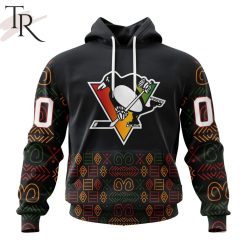 NHL Pittsburgh Penguins Custom Name Number Black History Month Pullover Hoodie