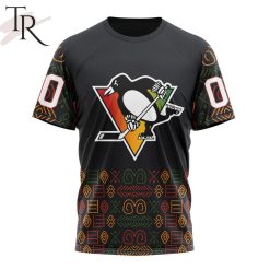 NHL Pittsburgh Penguins Custom Name Number Black History Month T-Shirt
