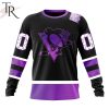 NHL Pittsburgh Penguins Custom Name Number Black Hockey Fights Cancer Sweatshirt