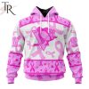 NHL Pittsburgh Penguins Custom Name Number Breast Cancer Awareness Month Pullover Hoodie