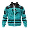 NHL Pittsburgh Penguins Custom Name Number Fight Ovarian Cancer Zip Up Hoodie