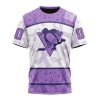 NHL Pittsburgh Penguins Custom Name Number Lavender Hockey Fights Cancer T-Shirt