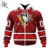 NHL Pittsburgh Penguins Custom Name Number Valentine Gift Zip Up Hoodie