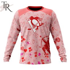 NHL Pittsburgh Penguins Custom Name x2 Date Valentine Sweatshirt