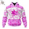 NHL San Jose Sharks Custom Name Number Breast Cancer Awareness Month Pullover Hoodie