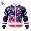 NHL San Jose Sharks Custom Name Number Fight Breast Cancer Tie Dye Zip Up Hoodie