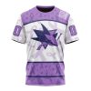 NHL San Jose Sharks Custom Name Number Lavender Hockey Fights Cancer T-Shirt