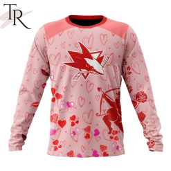 NHL San Jose Sharks Custom Name x2 Date Valentine Sweatshirt