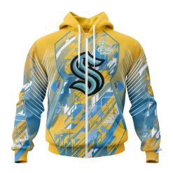 NHL Seattle Kraken Against Childhood Cancer Zip Up Hoodie