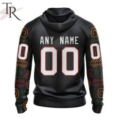 Alternative view of NHL Seattle Kraken Custom Name Number Black History Month Zip Up Hoodie