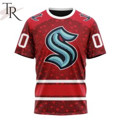 NHL Seattle Kraken Custom Name Number Valentine Gift T-Shirt