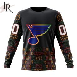 NHL St. Louis Blues Custom Name Number Black History Month Sweatshirt