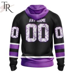 Alternative view of NHL St. Louis Blues Custom Name Number Black Hockey Fights Zip Up Hoodie