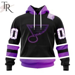 NHL St. Louis Blues Custom Name Number Black Hockey Fights Pullover Hoodie