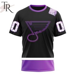 NHL St. Louis Blues Custom Name Number Black Hockey Fights T-Shirt