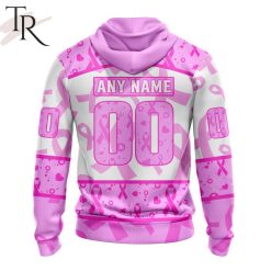 Alternative view of NHL St. Louis Blues Custom Name Number Breast Cancer Awareness Month Zip Up Hoodie