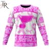 NHL St. Louis Blues Custom Name Number Breast Cancer Awareness Month Sweatshirt