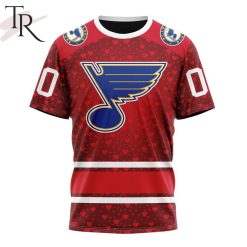 NHL St. Louis Blues Custom Name Number Valentine Gift T-Shirt
