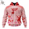 NHL St. Louis Blues Custom Name x2 Date Valentine Zip Up Hoodie