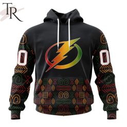 NHL Tampa Bay Lightning Custom Name Number Black History Month Pullover Hoodie