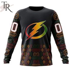 NHL Tampa Bay Lightning Custom Name Number Black History Month Sweatshirt