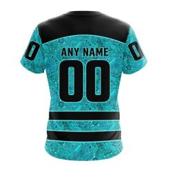 Alternative view of NHL Tampa Bay Lightning Custom Name Number Fight Ovarian Cancer T-Shirt
