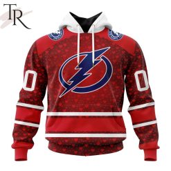 NHL Tampa Bay Lightning Custom Name Number Valentine Gift Pullover Hoodie
