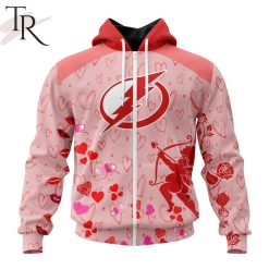 NHL Tampa Bay Lightning Custom Name x2 Date Valentine Zip Up Hoodie