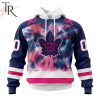 NHL Toronto Maple Leafs Custom Name Number Fight Breast Cancer Tie Dye Pullover Hoodie