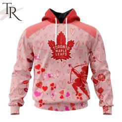 NHL Toronto Maple Leafs Custom Name x2 Date Valentine Pullover Hoodie